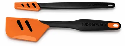 Produktbild von TUPPERWARE Griffbereit Top-Schaber schwarz-orange D167 + Kleiner Top-Schaber D78