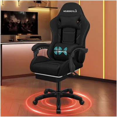 Obrázek produktu pro Ergonomická herní židle - kancelářská židle - židle pro hráče - otočná židle - masážní opěrka bederní páteře