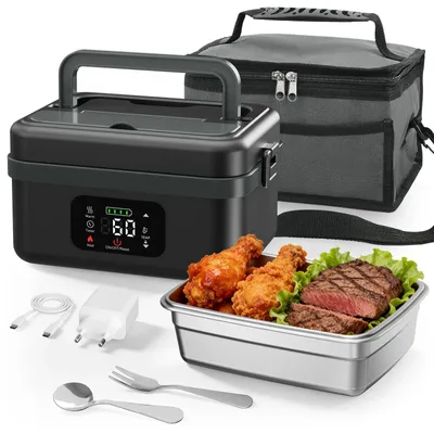 Produktbild von Tragbare elektrische Lunchbox - 1 l Modell 02 - 16000 mAh Akku - Intelligente Warmhaltefunktion - Essenwärmer für Reise und Büro