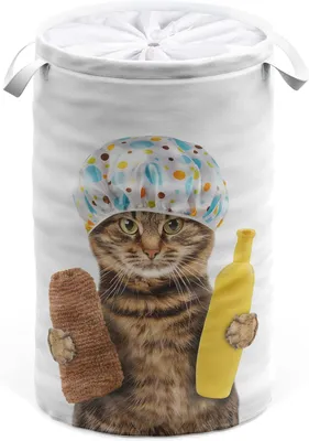 Imagen del producto de SANILO® Cesta para la ropa. Diseño: Gato en la ducha