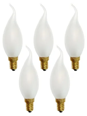 Produktbild von 5 x LED Filament Leuchtmittel Windstoß Kerze 1W = 15W E14 MATT extra warmweiß 2200K