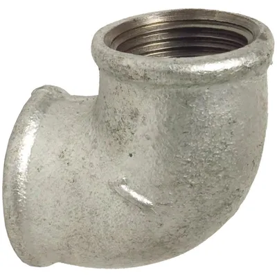Image de Coud coudé en fonte galvanisée, angle de 90 degrés, filetage de 3/4 de pouce
