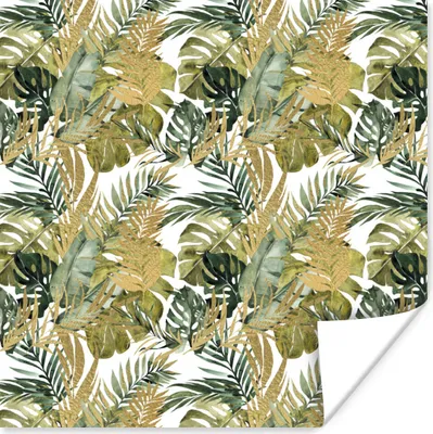 Produktbild von MuchoWow® Poster Tropisch - Grün - Blatt 50x50 cm - Wohnzimmerdekoration