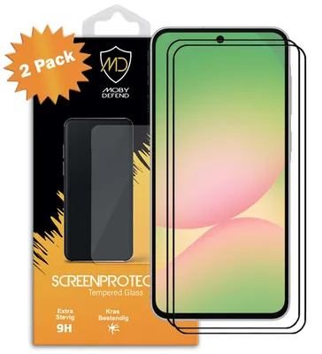 Productafbeelding van 2-Pack MobyDefend Screenprotectors - Geschikt voor  Samsung Galaxy A36 / Galaxy A56  -  Screensavers Met Zwarte Randen - Gehard Glas