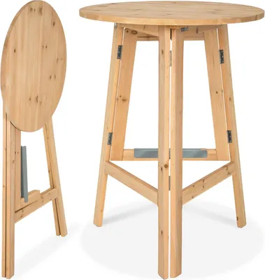 Produktbild von tectake® Stehtisch Trix aus Holz, rund Stabilisierungsschiene aus Metall