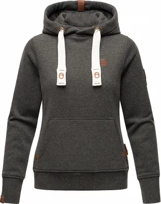 Produktbild von Navahoo Damen Sweatshirt Kapuzenpullover Kapuze Hoodie Pulli Warm Sweater Damlaa Dunkel Grau Gr: 36 - S