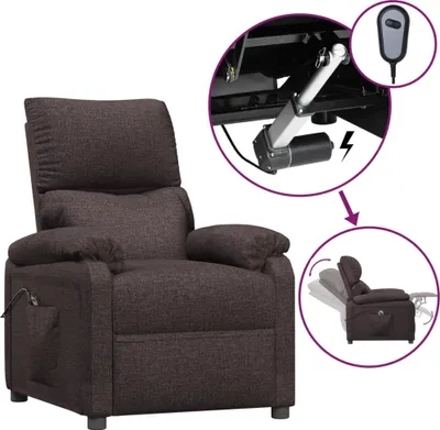 Obrázok produktu pre vidaXL Relaxačné kreslo Electric Tmavo hnedá látka