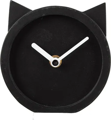 Image de Clayre & Eef Horloge de table 12x5x13 cm noir bois chat