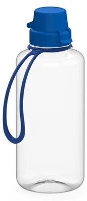 Immagine prodotto di Borraccia da 1 litro per bambini, modello "School" - borraccia in Tritan resistente agli urti, con tracolla inclusa - priva di BPA, a prova di perdite, lavabile in lavastoviglie - trasparente/blu