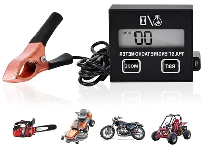 Productafbeelding van Digitale Toerenteller - Motor Urenteller - Motorprestaties Meten - Waterdicht Ontwerp - Tot 99.999 RPM - Zwart