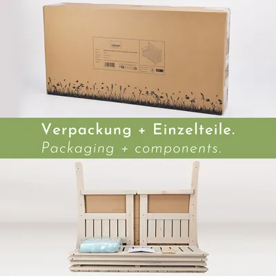 Image de needs&wants® Banc de jardin en bois résistant aux intempéries avec espace de rangement et couverture Banc à coffre 2 places Banc en bois Banc de parc Banc de jardin extérieur avec coffre Bois massif