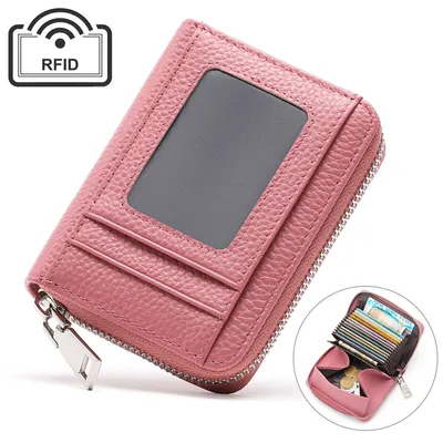 Produktbild von OKWISH Hikeren Portemonnaie,Mini Geldbörse,Kartenetui,Kreditkartenetui,Leder Geldbörse Slim Wallet,Kreditkartenetui, Rosa