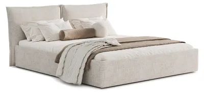Produktbild von MyBed PILLOW Polsterbett 160x200 cm mit Bettkasten, Stauraumbett Doppelbett mit Kopfteil, modernes Bett mit Stauraum, Metallrahmen