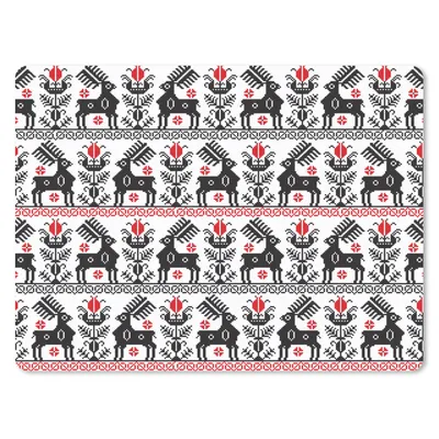 Produktbild von MuchoWow® Mauspad Mousepad Hirsche - Muster - Schwarz - Rot 23x19 cm - Mousepads - Maus Mat - Pad - Mausunterlage - Schreibtischunterlage - Mauspad
