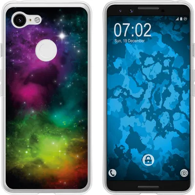 Produktbild von PhoneNatic Case kompatibel mit Google Pixel 3 Silikon-Hülle Space Starfield M7