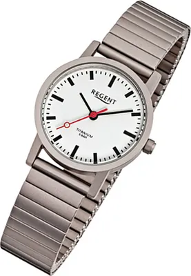 Produktbild von Regent Armbanduhr silber grau F-476 Damen-Herren Analog-Titanuhr URF476