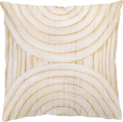 Produktbild von Dekokissen Muster draußen / Outdoor Zierkissen waschbar Geometrisch beige Abstrakt Sofakissen ohne Füllung