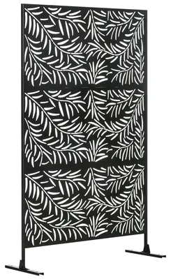 Produktbild von Sichtschutzwand, wetterbeständig, Stahl, 122 cm x 45 cm x 198 cm, Schwarz