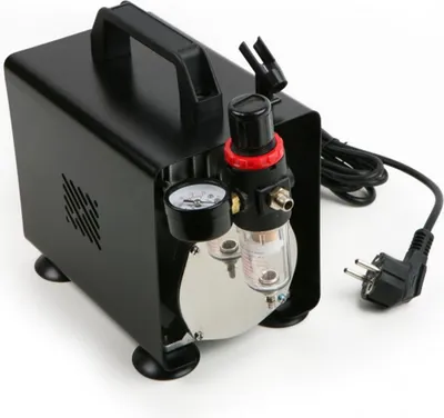 Produktbild von Airbrush Kompressor 150W 23l/min 0,2-4 bar Druck 50dB leiser Flüsterkompressor