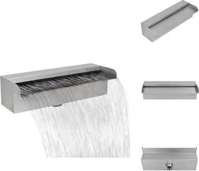 Image de vidaXL Fontaine de Piscine Rectangulaire Inox 30 cm - Fontaines & Cascades