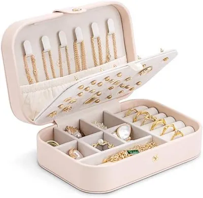 Produktbild von VLANDO Schmuckk?stchen ReisešCSchmuckkasten Klein, Schmuckaufbewahrung mit Stil, Schmuck organizer fš¹r Ohrringe, Schmuck-Reiseetui Reise, Geschenkidee fš¹r Frauen, M?dchen