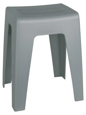 Image de WENKO tabouret de bain KUMBA siège plastique douche salle de bain tablettes surface WC invités cuisines