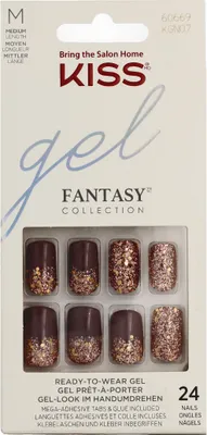Productafbeelding van KISS Gel Nagellak, FANTASY, kant-en-klare gelnagels, model M, 24 stuks.