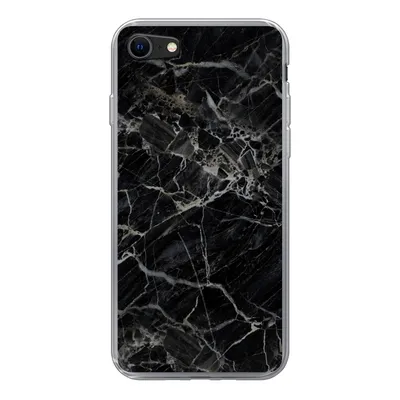 Produktbild von MuchoWow® Handyhülle Schutzhülle Hülle für iPhone SE 2022 Marmor - Schwarz - Weiß Silikon Softcase Handy Hülle - Schutzhülle