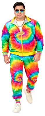 Image de survêtement Batik des années 80 tailles S-XXL - Unie - Rainbow XL - 180-190cm