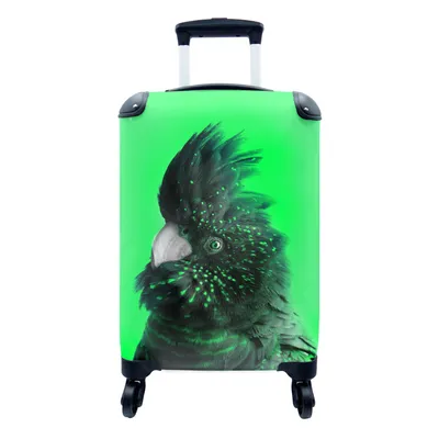 Produktbild von MuchoWow® Koffer Handgepäck Trolley Rollkoffer Kleine Reisekoffer mit 4 Rollen - Kakadu - Vogel - Grün - Cabin Size < 55x40x23 cm & 55x40x20 cm - Fotokoffer - Kabinenkoffer - Boardgepäck - Reise-Box - Reisekoffer - Reisegepäck - Koffer mit Bild - Trolley für Kinder