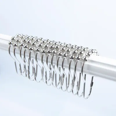Produktbild von 24 Stück Metall-Vorhangringe mit fünf Perlen