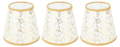 Stoff-Lampenschirm E14, 3er-Set, Gold, Clip-Halterung, 14 cm