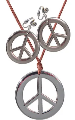 Produktbild von Hippie-Set silber Kette Ohrringe 1 Stück