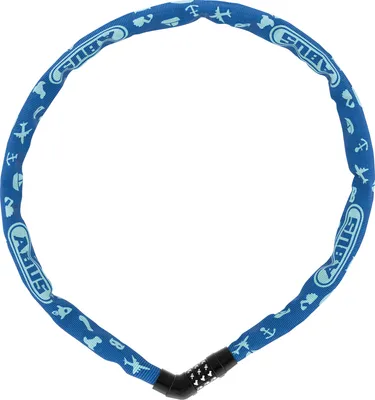 Produktbild von ABUS Kettenschloss Steel-O-Chain 4804C SYMBOLS – Zahlenschloss für Kinderfahrräder – ABUS-Sicherheitslevel 3 – 75 cm – Blau