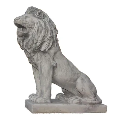 Produktbild von Großer Brüllender Löwe Links für den Garten, Neu Frostfest Witterungsbeständig als Steinfigur, Tierfigur zur Gartengestaltung PO-1133