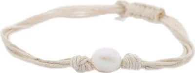 Produktbild von Misaki Damen Armband weiß Textil Perle QCUBWAVE