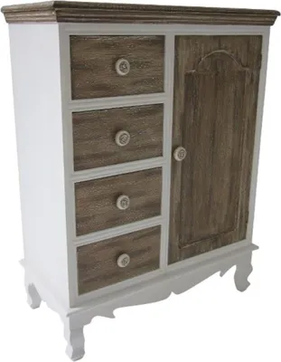 Produktbild von Casa Padrino Landhausstil Kommode Weiß / Braun 66 x 32 x H. 86 cm - Landhausstil Möbel
