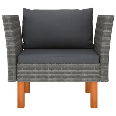 Produktbild von vidaXL Gartensofa Poly Rattan und Eukalyptus Massivholz -  Gartensofaelemente