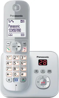 Zdjęcie produktu dla Panasonic KX-TG6821GS, Telefon w systemie DECT, 120 wejścia, Nazwa i identyfikacja dzwoniącego, Srebrny