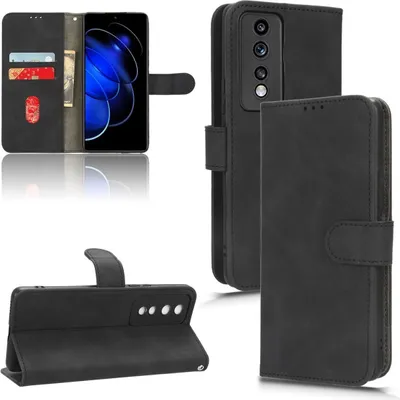 Produktbild von König Design Hülle kompatibel mit Kunstleder Handyhülle - Handy Case Schwarz