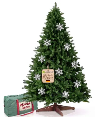 Produktbild von JUSKYS® Weihnachtsbaum Norvi 220 cm grün stabiler Holzständer naturgetreu