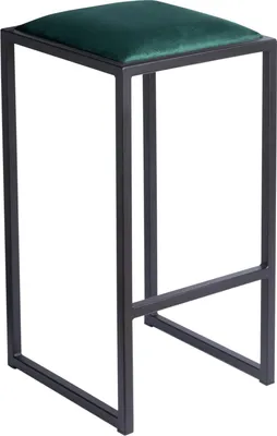 Produktbild von FERRO Barhocker 64 cm Grün – Moderner Metall Barstuhl ohne Lehne im Loft-Stil mit Gepolstertem Sitz