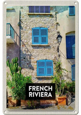 Produktbild von Blechschild Reise 20x30cm French Riviera Reiseziel Tourismus