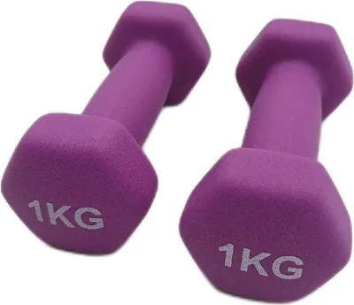 Zdjęcie produktu dla Amazon Basics - zestaw 2 sztuk hantli fitness, waga 2 x 1 kg, pokryte neoprenem