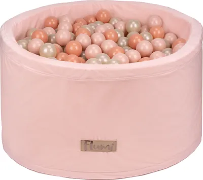Immagine prodotto di Piscina in schiuma Flumi 90x40 cm con 200 palline ∅7 cm – rosa + palline pesca
