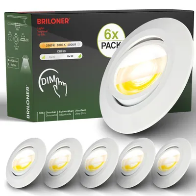 Immagine prodotto di Set da 6 faretti LED da incasso LED faretti da incasso orientabili dimmerabili Ra90