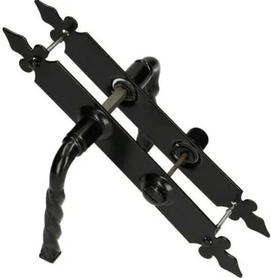 Produktbild von KOTARBAU® Türdrücker 72mm WC Türgriff Türbeschlag Türklinke Drückergarnitur Dekorativ Schwarz Universal Innen Außenbereich Schmiedeeisen Rostabweisend