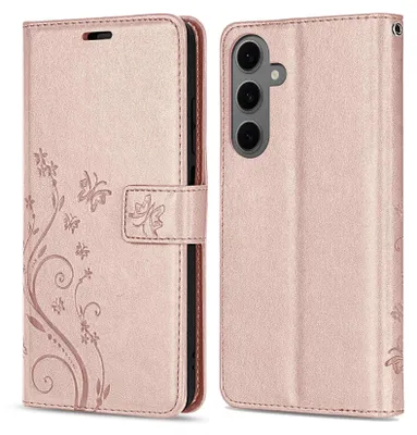 Produktbild von Handy Tasche für Samsung Galaxy S25 FE Hülle Handyhülle Klapphülle Wallet Case in Rosegold