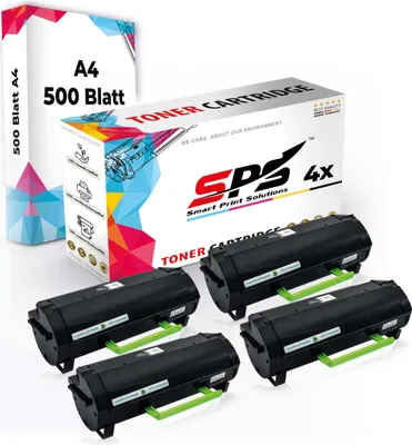 Produktbild von Druckerpapier A4 + 4x Multipack Set Kompatibel für Lexmark MX 417 (51B2H00) Toner Schwarz
