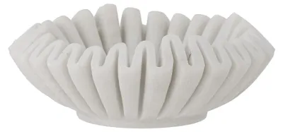 Image de Bol élégant en marbre blanc, dimensions : 17,5 x 6 cm